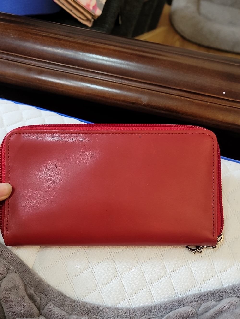 Classic Red Zip-Around Women's Wallet